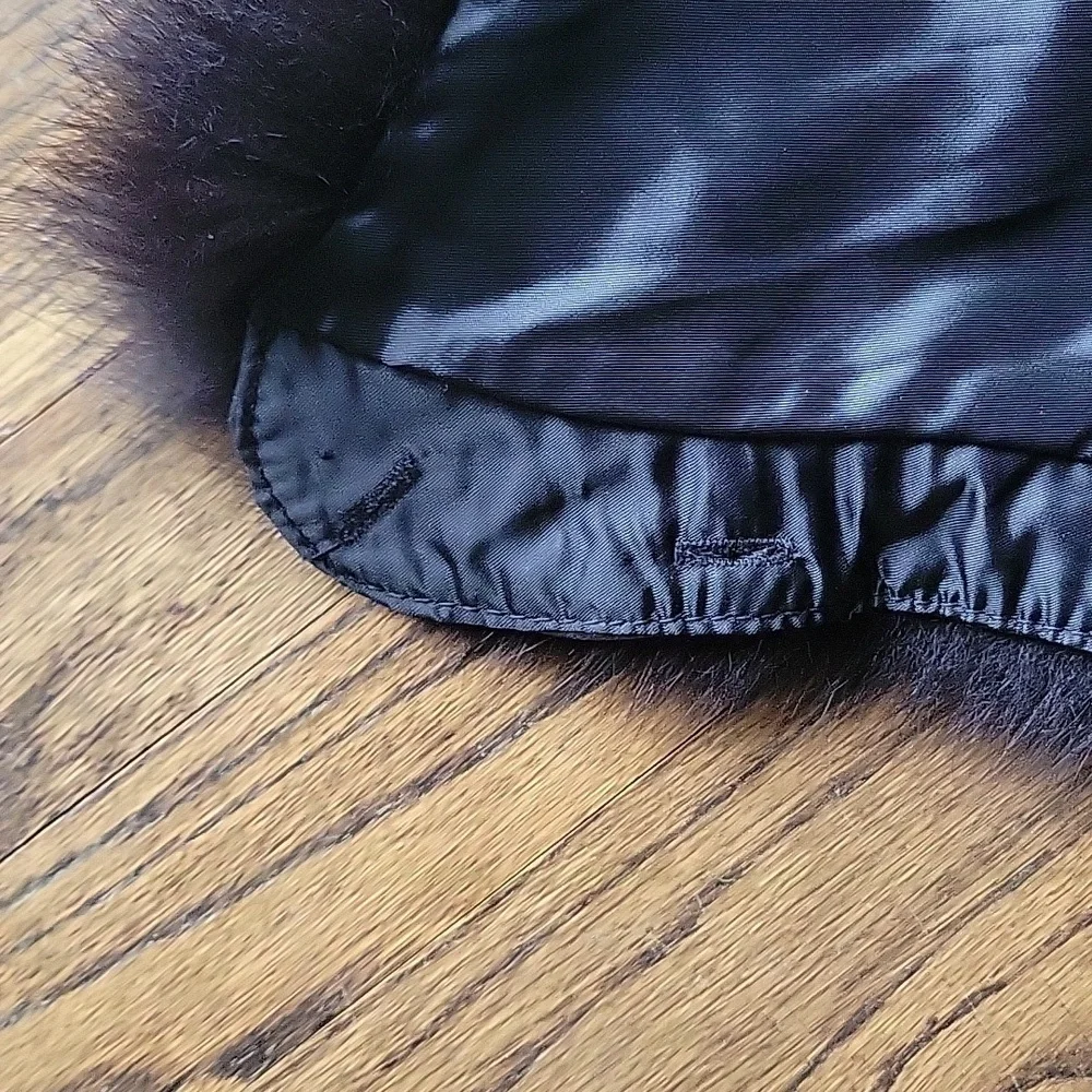 Black Fox Genuine Fur Detachable Jacket Coat Button Collar 23